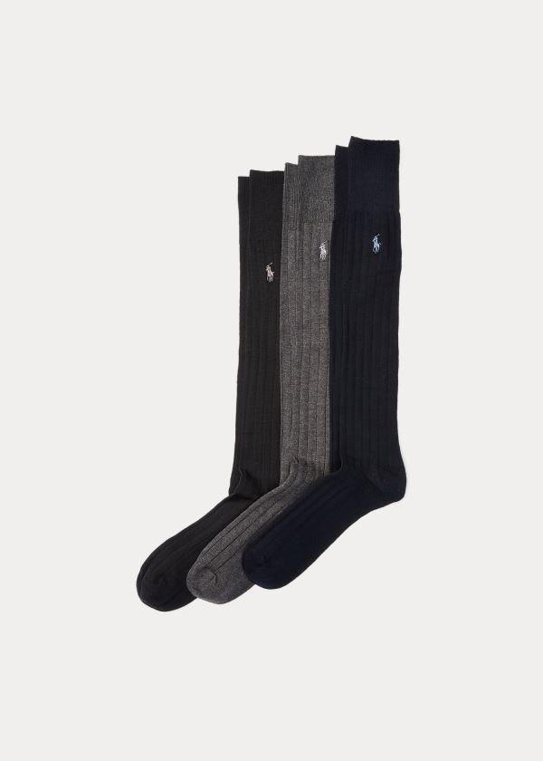 Polo Ralph Lauren Mercerized Slack 3-Pack Sokker Herre Danmark (GDONA5784)